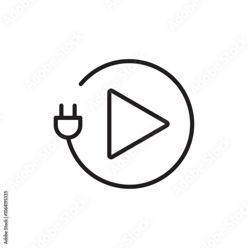 Plug and play icon Simple thin outline