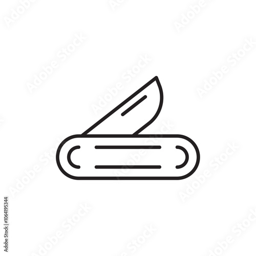 Pocket knife icon Simple thin outline