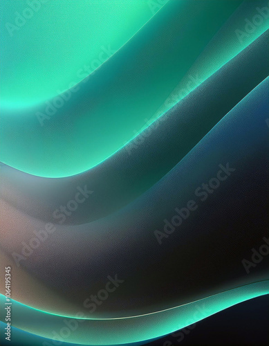 Abstract Teal Waves: Serene Flow, Deep Hues