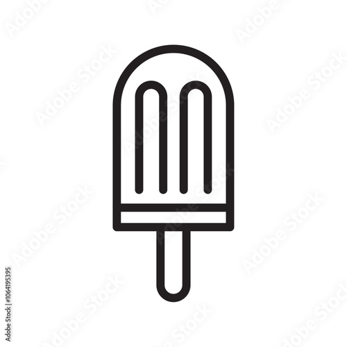 Popsicle icon Simple thin outline