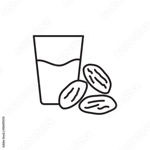 Ramadan iftar icon Simple thin outline