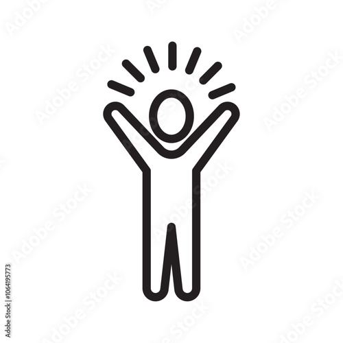 Self confidence icon Simple thin outline