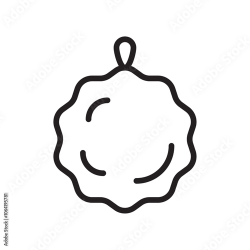 Shower sponge ball icon Simple thin outline