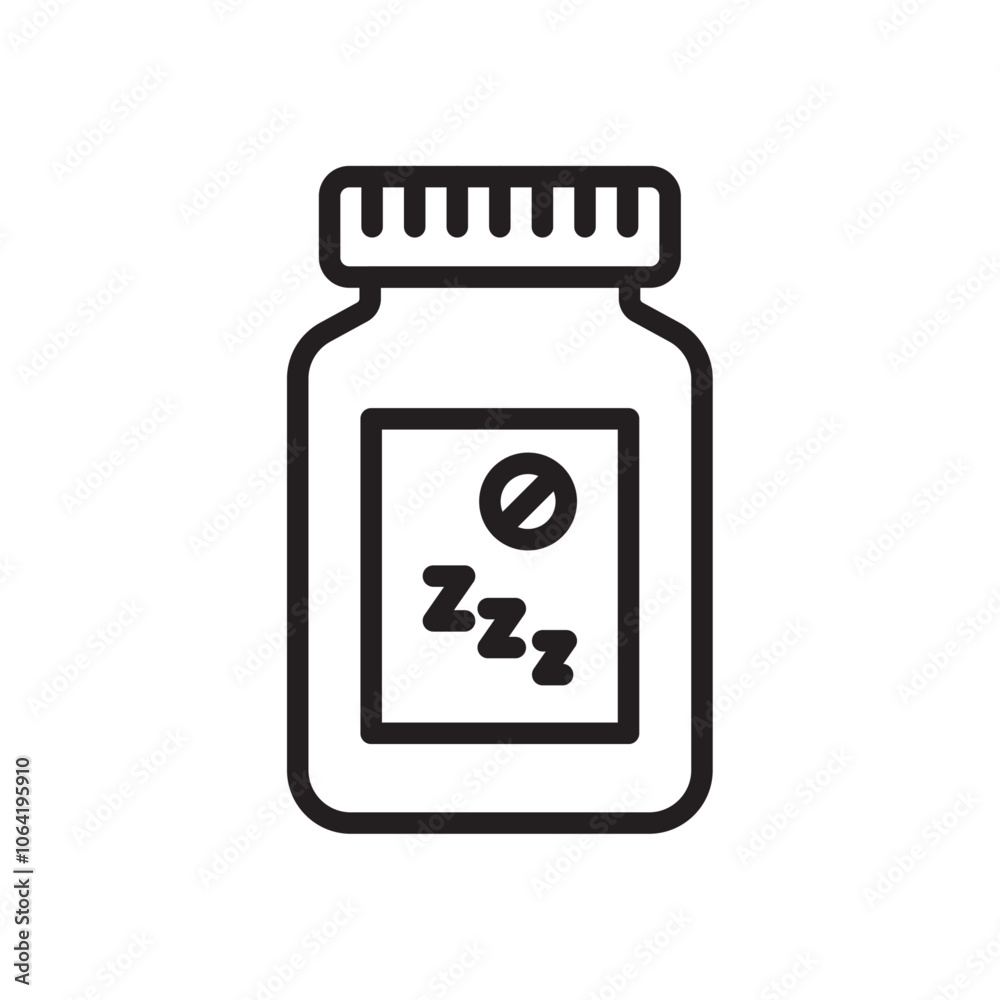 Sleeping pills icon Simple thin outline Sleeping pills icon Simple thin outline