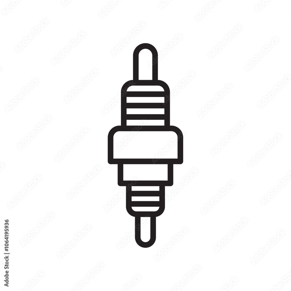 Spark plug icon Simple thin outline Spark plug icon Simple thin outline