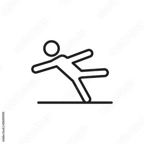 Slippery floor icon Simple thin outline