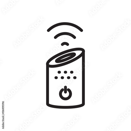 Smart speaker icon Simple thin outline