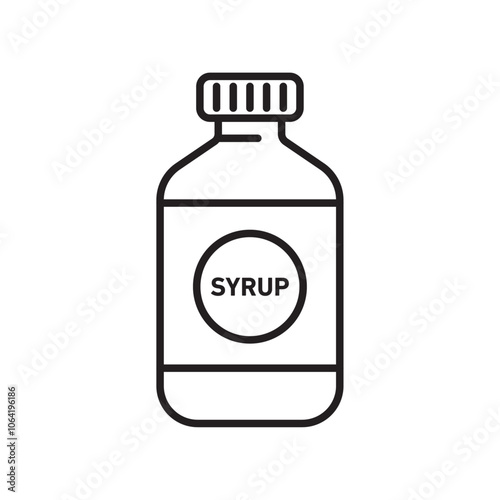 Syrup medicine bottle icon Simple thin outline