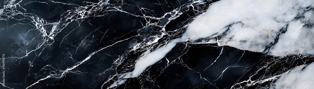 Black and White Marble Stone with Intricate Veining Black and White Marble Stone with Intricate Veining