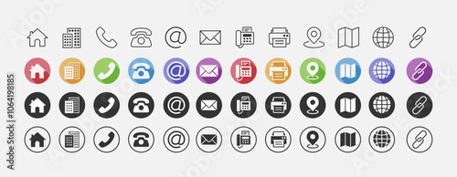 Contact icon set for Website and Business card.