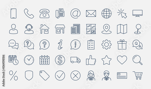 Contact Business Service Center Icon Set