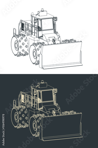 Landfill compactor sketches