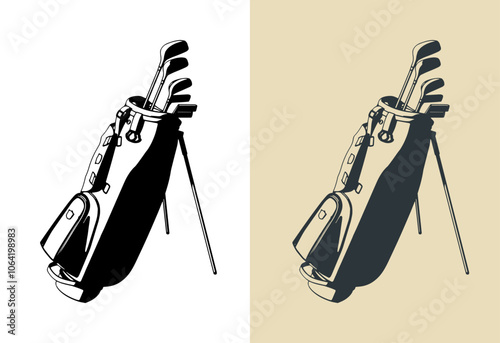 Golf club set illustrations