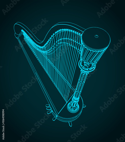 Harp classical instrument