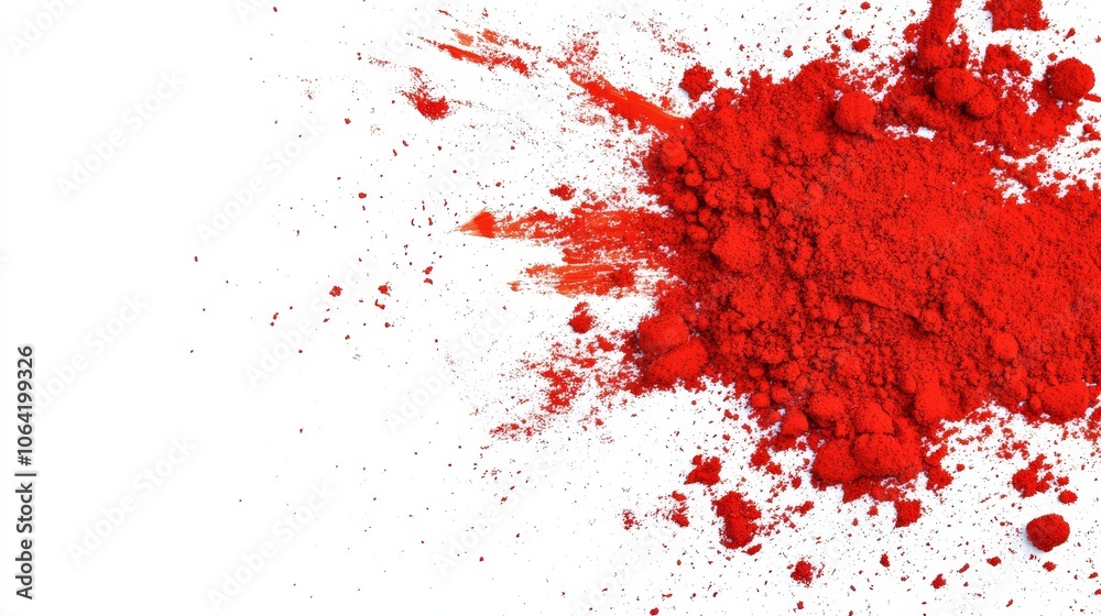 Red Powder Explosion on White Background Red Powder Explosion on White Background