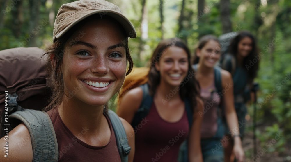 Outdoor Adventure: Hikers on a Trail Outdoor Adventure: Hikers on a Trail
