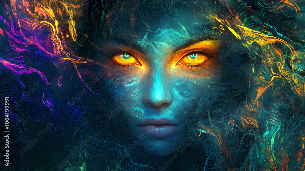 Fototapeta premium Mystical forest witch the night. sketch art for artist creativity and inspiration. generative ai. Mystical. Illustration