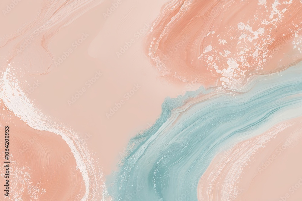 Fototapeta premium Peach and Aquamarine Soft Pastel Wash Texture Background