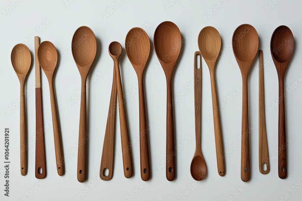 Isolated Wooden Spoon on White Background for Kitchen Utensil Showcase Isolated Wooden Spoon on White Background for Kitchen Utensil Showcase