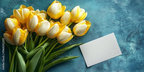 Wallpaper Mural Spring flowers with blank card for holiday or celebration designs Torontodigital.ca