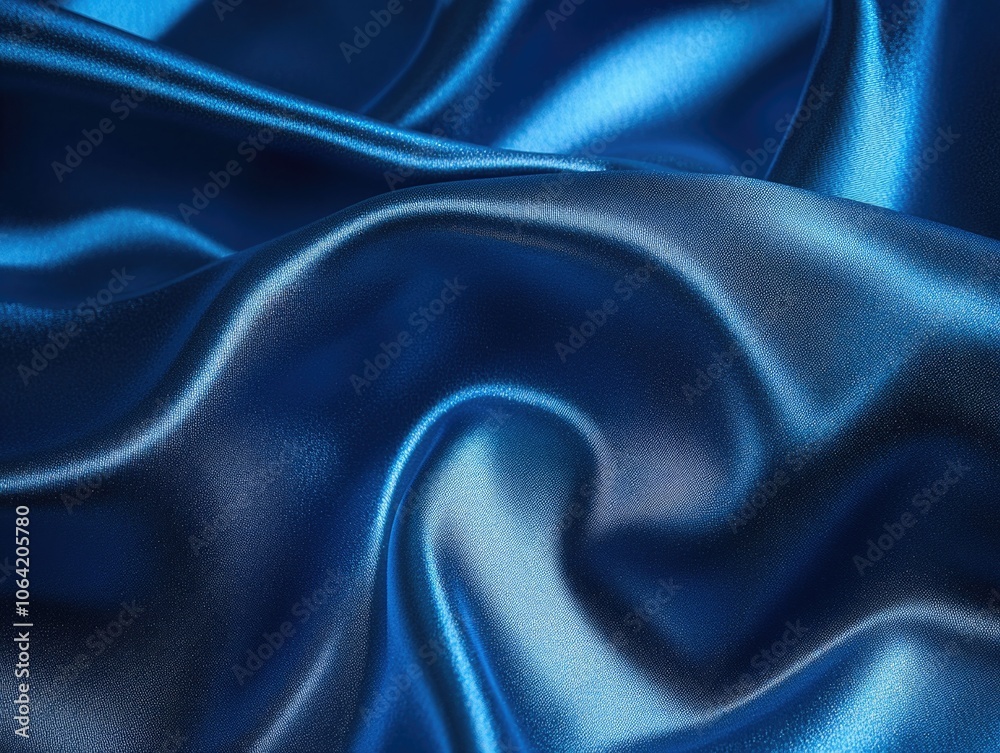 Obraz premium Vivid Blue Silk Fabric with Glittery Texture