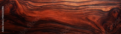 Rich Brown Wood Grain Texture with Swirling Patterns