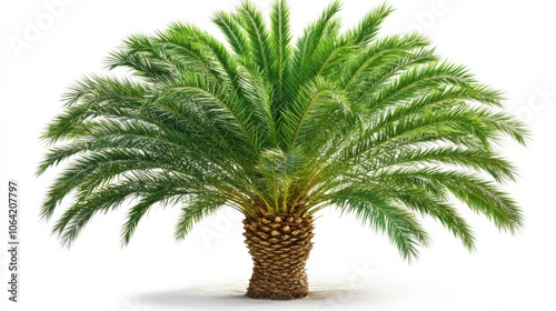 Palm tree on the white background