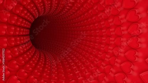 3d Heart red Tunnel 