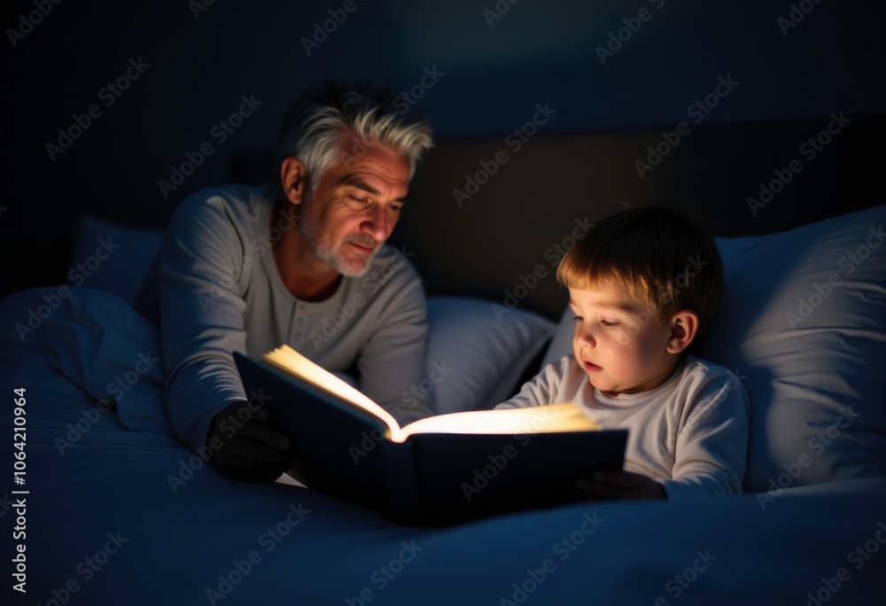 Cozy Reading Time Between Grandparent and Child Cozy Reading Time Between Grandparent and Child