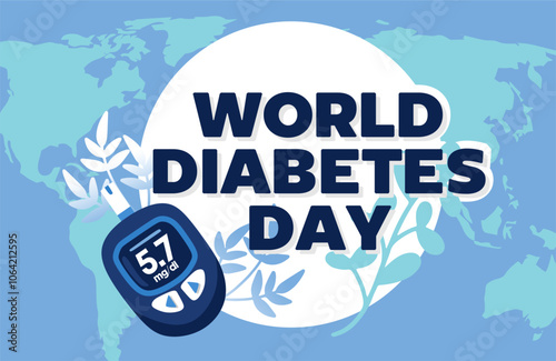 world diabetes day with a blood check tool