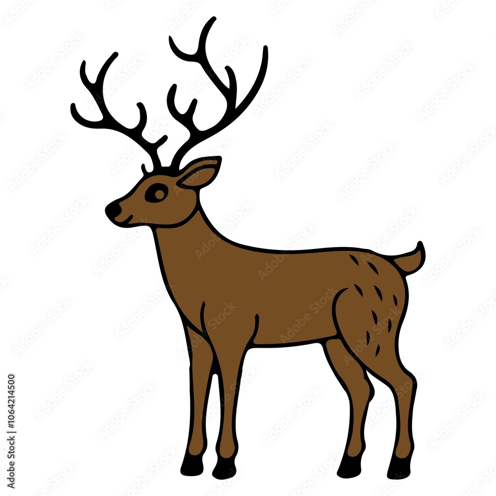 Reindeer Christmas clip art design on plain white transparent isolated background for card, shirt, hoodie, sweatshirt, apparel, card, tag, mug, icon, poster or badge Reindeer Christmas clip art design on plain white transparent isolated background for card, shirt, hoodie, sweatshirt, apparel, card, tag, mug, icon, poster or badge