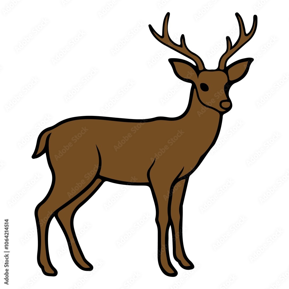 Obraz premium Reindeer Christmas clip art design on plain white transparent isolated background for card, shirt, hoodie, sweatshirt, apparel, card, tag, mug, icon, poster or badge