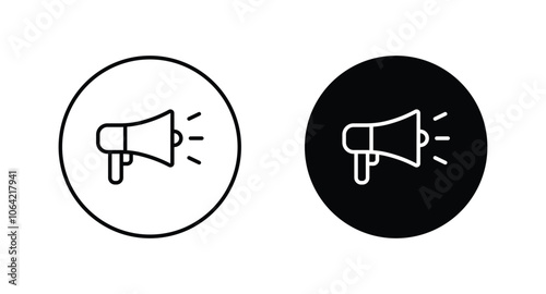 Megaphone icon set. Loudspeaker Symbol vector	