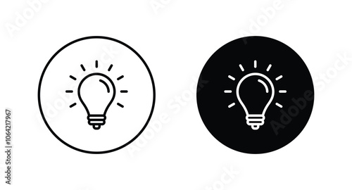 light bulb icon set. Idea symbol vector