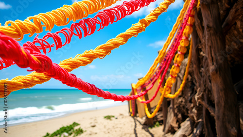 Colorful rope way in Sao Rouque ,Brazil photo