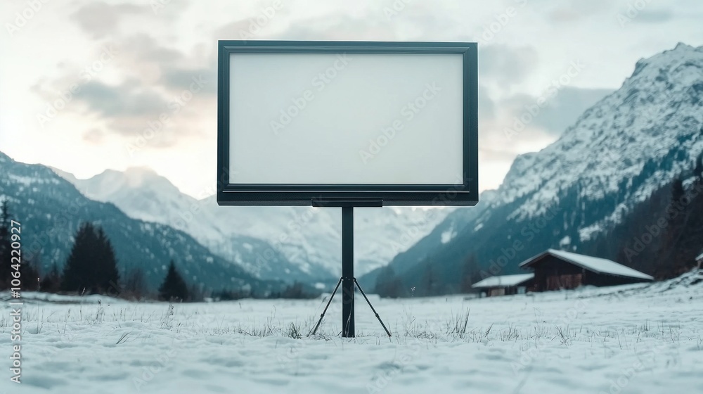 Fototapeta premium Create stunning visuals with a cinematic mockup of a professional canvas displaying high-quality imagery in a captivating outdoor setting