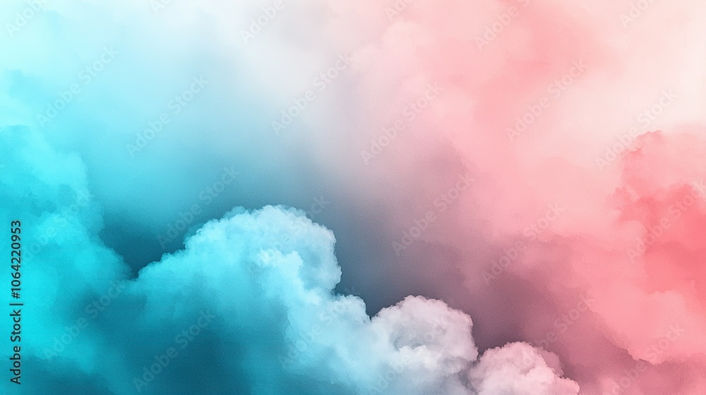 A Pink & Blue Sky With Clouds In The Foreground And A Plane Flying In The Background A Pink & Blue Sky With Clouds In The Foreground And A Plane Flying In The Background