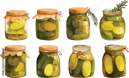pickles watercolor clipart
