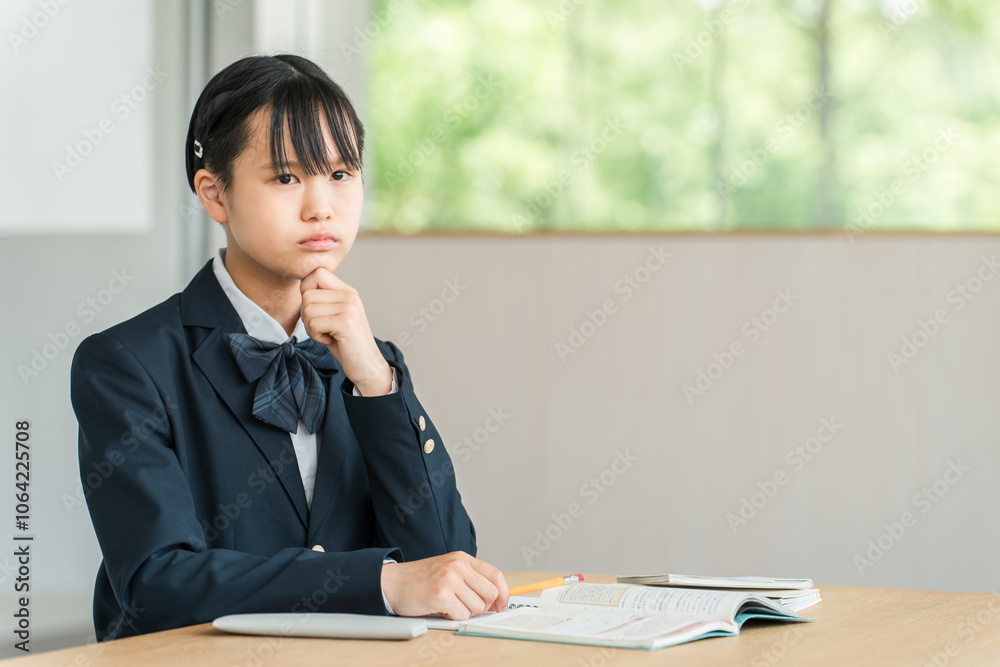勉強する中学生・高校生の女の子(宿題・受験勉強・学習・教育・悩む・ストレス・不安・迷う)
勉強する中学生・高校生の女の子(宿題・受験勉強・学習・教育・悩む・ストレス・不安・迷う)