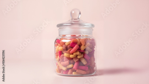 View of Glass Jar Filled with Potpourri photo