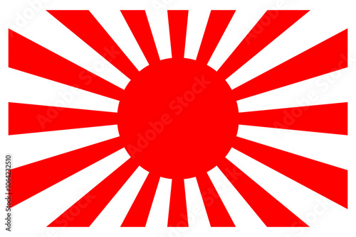 Japanese NAVY imperial flag - Japanese flag vector - Rising Sun Symbol
