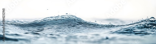 Water Ripples and Droplets with a White Background