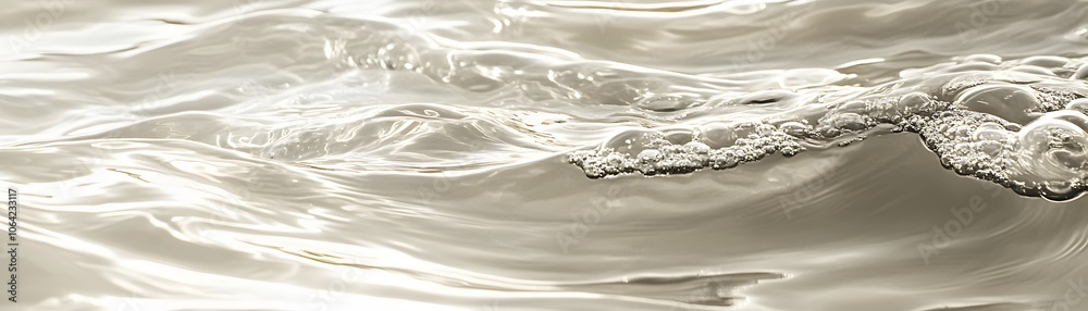 Obraz premium Rippling Water with Bubbles and Light Reflections