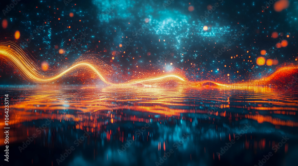 Obraz premium Vibrant Abstract Light Reflection on Water Surface