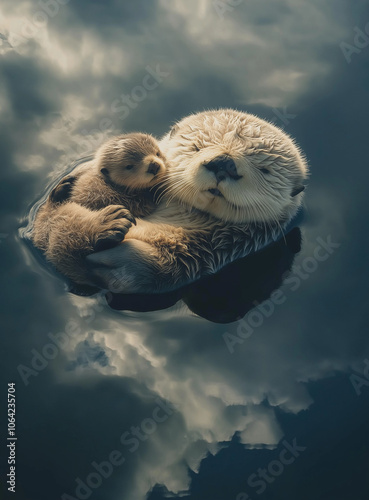 Cute Sea Otter Moments: Capturing the Endearing Behavior of a Sea Otter Paddling Through the Waves
