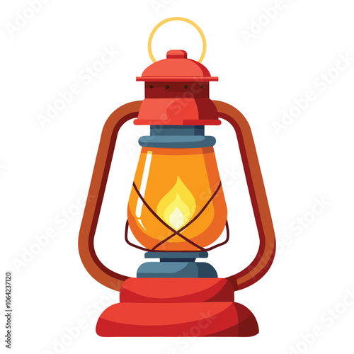 kerosene lamp on white background