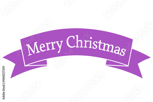 Elegant Merry Christmas Day Typography with Festive Ribbon Design