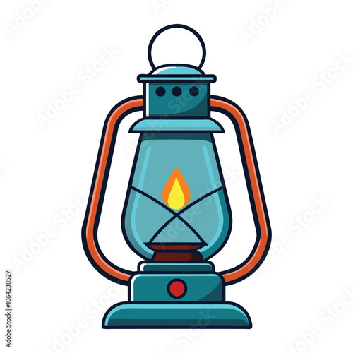 kerosene lamp on white background