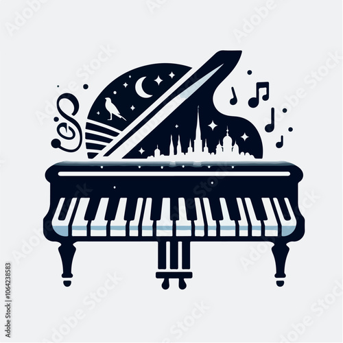 piano logo illustration