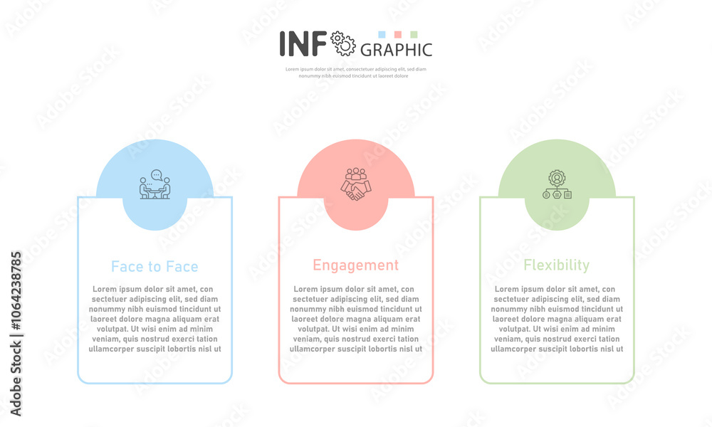 Business infographic template, flow chart with 3 options, strategic plan to define company value, project management schedule to create facts and statistics. Business infographic template, flow chart with 3 options, strategic plan to define company value, project management schedule to create facts and statistics.